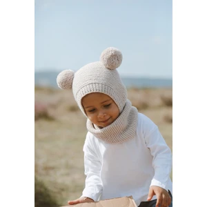 Dery Baby Ponponlu Unisex El Örgüsü Bebek/çocuk Bere-Boyunluk Takımı