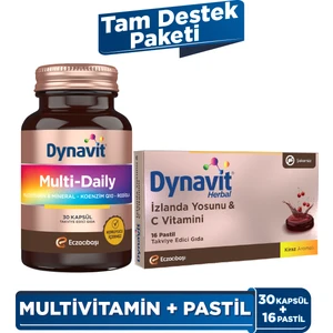 Multidaily (Multivitamin&enerji) + Izlanda Yosunu & Vitamin C (Bağışıklık) – Tam Destek Paketi