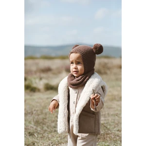 Dery Baby Ponponlu Unisex El Örgüsü Bebek/çocuk Bere-Boyunluk Takımı