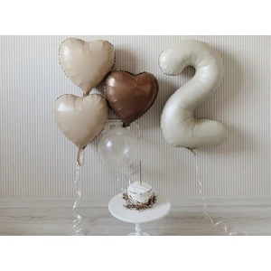 2 Yaş Retro Renkler Krem Kahve Tonlar Balon Seti 4 Parça
