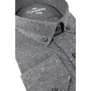 Büyük Beden Erkek Gri Kışlık Yünlü Oduncu Gömlek – Cepli Geniş Kesim Flanel Model