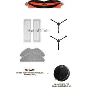 Xiaomi Mi Robot Vacuum Mop 2 Pro Siyah Robot Süpürge Uyumlu Yedek Fırça, Hepa Filtre, Mop - 7 Parça