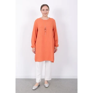 Yazlık Kadın Tunik Günlük Ince Sofia Keten Kolyeli Tunik