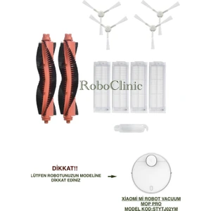Xiaomi Mi Robot Vacuum Mop Pro Beyaz Robot Süpürge Uyumlu (M.Kod:STYJO2YM) Fırça, Hepa Filtre - 11 Parça