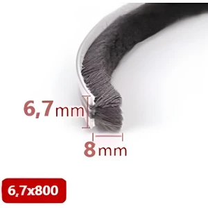 Cam Balkon Kıl Fitili ve Sürgü Sistemli Kıl Fitil Taban Genişliği 6,7 Mm, Kıl Yüksekliği 6mm, 8mm, 10MM, 12MM, 15MM, 20 mm