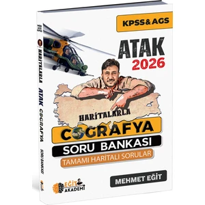 2026 Meb - Ags - Kpss Haritalarla Atak Coğrafya Soru Bankası Mehmet Eğit / Eğit Akademi