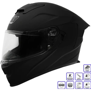 Gp My Helmet MKS001-MB Yarış Spoiler Güneş Vizörlü Şeffaf Full Face Motosiklet Kaskı L