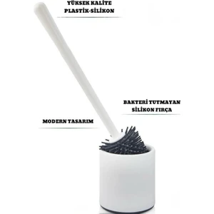 Silikon Klozet Fırçası Wc Tuvalet Banyo Fırça Seti , Oval
