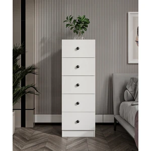 %100 Mdf Moriva  5 Çekmece Şifonyer Soft Beyaz 132 Cm-Animasyonlu