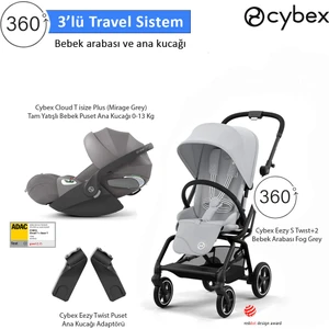 3 Lü Travel Sistem Eezy S 360 Twist+2 + Cloud T Plus Isize + Eezy Adaptör