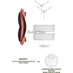 Xiaomi Mi Robot Vacuum Mop Pro Beyaz Robot Süpürge Uyumlu (STYJO2YM) Yedek Fırça, Hepa Filtre - 6 Parça