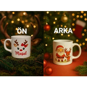 Yılbaşı Temalı Kişiye Özel Isim Baskılı Kupa Bardak, Yeni Yıl Hediyelik Kupa Fincan