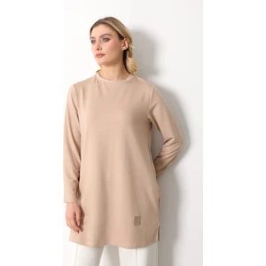 Kristal Bisiklet Yaka Armalı Uzun Tunik