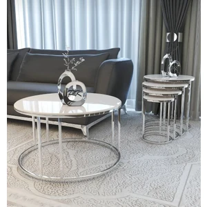 Ims Zigon Dünyası C Sehpa ve C Orta Sehpa Seti-Temperli Kırılımaz Cam