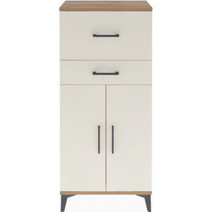 Arges Dolap Tek Raflı 2 Çekmeceli 2 Kapaklı 60X30X134 Çam-Aytaşı