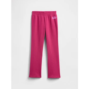 Kız Çocuk Pembe Relaxed Gap Logo Bootcut Eşofman Altı