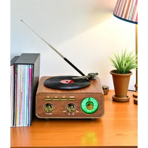 Dcx-11 Özel Tasarım Ahşap Görünümlü Retro Vintage Nostaljik Radyo & Bluetootlu Mini Fm Radyo