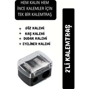 Çift Girişli Kozmetik Kalemtraş, Göz, Dudak, Kaş ve Eyeliner Kalemleri Için