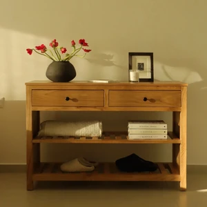 Nordik Tarz Masif Ahşap Konsol & Dresuar
