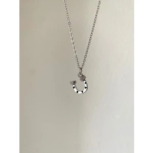 Minimal Zirkon Detaylı Nal Kolye - Şans Kolye