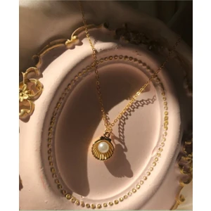 Midye Uçlu Inci Kolye