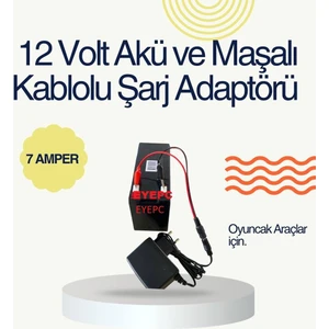 Akülü Arabalar Için 12V 7AH Akü + Şarj Cihazı Adaptörü Aleti