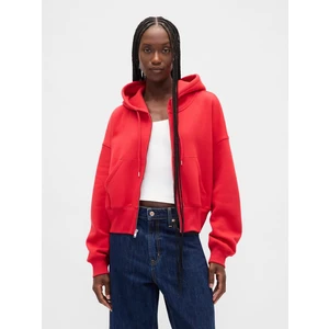 Kadın Kırmızı Vintagesoft Fermuarlı Wedge Sweatshirt