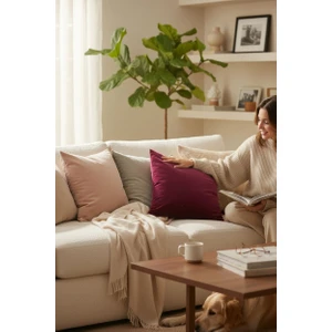 Boncuk Elyaf Dolgulu Kırlent-Yastık Kırlenti-Koltuk Kırlenti-Dekorasyon-Ev Dekorasyonu-Kalın Kumaş