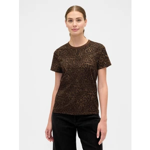 Kadın Koyu Kahverengi Gap Logo Bisiklet Yaka Grafik T-Shirt