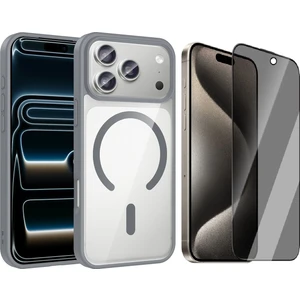 iPhone 17 Pro Kılıf M-Safe Wireless Şarj Özellikli Silikon Zore Ege Kapak + Hayalet Ekran Koruyucu