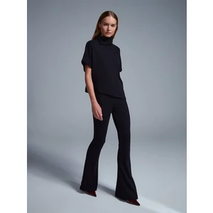 71910 Yüksek Bel Örme Pantolon-Siyah