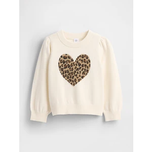 Kız Bebek Kırık Beyaz Puff-Sleeve Kazak