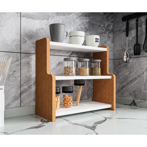 Alpa Ev Mobilya 3 Katlı Mutfak Tezgah Üstü Raf - Baharatlık, Kavanoz ve Erzak Düzenleyici