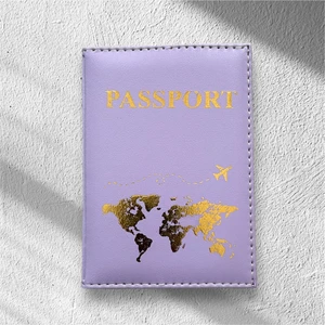 Mor Pasaport Cüzdan Ruhsat Seyahat Deri Kılıfı
