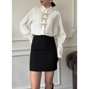 Mini Klasik Düz Marka Etek- Siyah