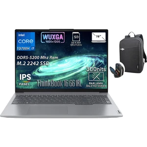 Thinkbook 16 G6 Irl Intel Core I7-13700H 32GB 2tb SSD 16" Wuxga IPS Panel Windows 11 Pro Taşınabilir Bilgisayar 21KH00V1TR + B210 Siyah Çanta Hediyeli