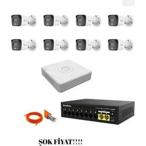 Hilook 8'li 2MP Ip Set Gece Görüşlü