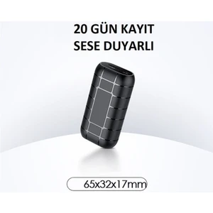 20 Gün Ses Kayıt Cihazı 32GB  Sese Duyarı Kulaklıkla Kayıt Dinleme