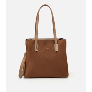 03CAH316320A430 KADIN Süet Taba Gold Aksesuarlı Omuz Çantası