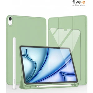 Apple iPad 11. Nesil (A16) 11 Inc (2025) Kılıf Ekran Koruyucu ve Stylus Kalemli 3'ü 1 Arada Full Gear Set A3354 A3355