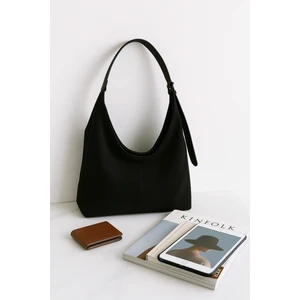 Lüks Süet Dokulu Geniş Omuz Çantası