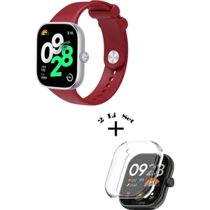 Xiaomi Redmi Watch 4 / 5 Uyumlu Yumuşak Silikon Kordon + Kasa ve Ekran Koruyucu
