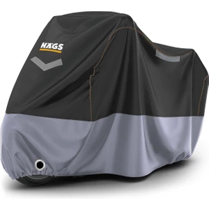 Motosiklet Brandası, Motor Kılıfı, Örtüsü Motor Scooter Brandası (L:220X95X125CM)-SIYAH-GRI