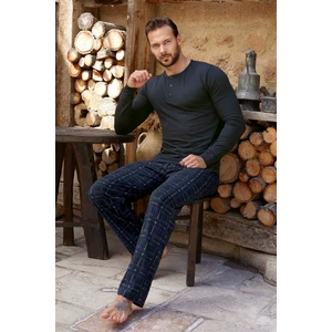 Erkek Aydoğan Modal Uzun Kol Pijama Takımı 3349 LACIVERT02