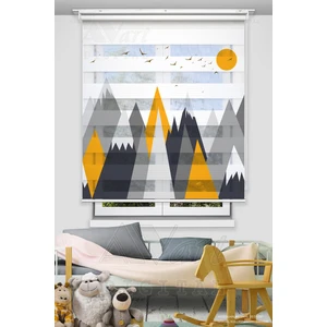  Dağ Baskılı Plise Perde - Dijital Baskılı Zebra Stor Perde