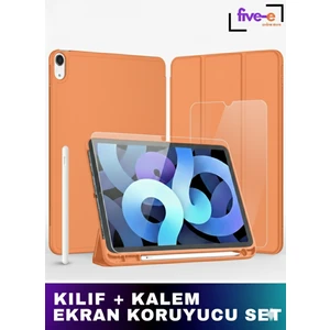 Apple iPad Air 11 M3 (2025) Kılıf Ekran Koruyucu ve Stylus Kalemli 3'ü 1 Arada Full Gear Set A3266 A3267