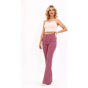 Ispanyol Paça Pantolon-Rose