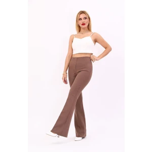 Ispanyol Paça Pantolon-Kahve
