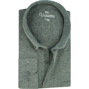 Büyük Beden Erkek Yeşil Kışlık Yünlü Gömlek – Cepli Geniş Kesim Flanel Model