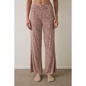 Bej Dreaming Leopar Desenli Pijama Altı